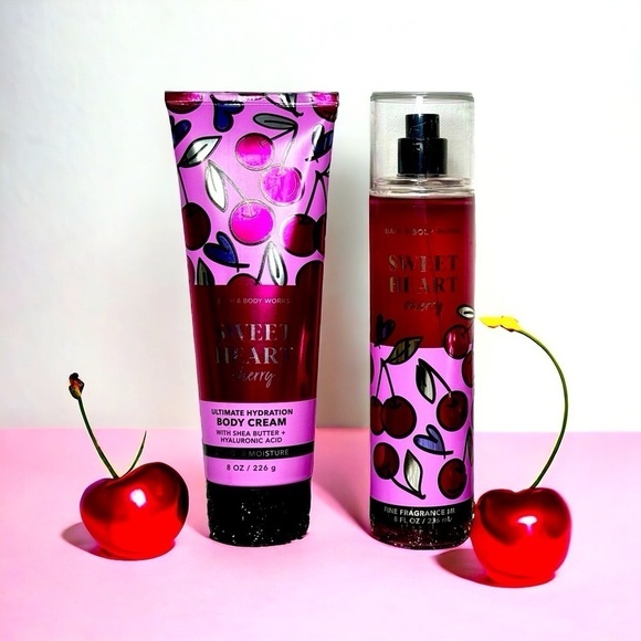 Bath & Body Works Sweetheart Cherry Lotion Set NWT